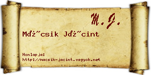 Mácsik Jácint névjegykártya