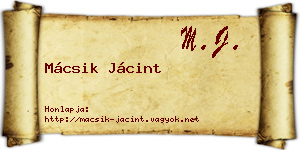 Mácsik Jácint névjegykártya