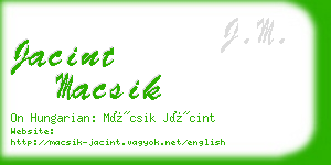 jacint macsik business card